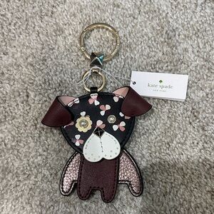 Kate Spade Black and Brown Dog Keychain